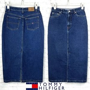 Tommy Hilfiger Blue Denim Maxi Skirt